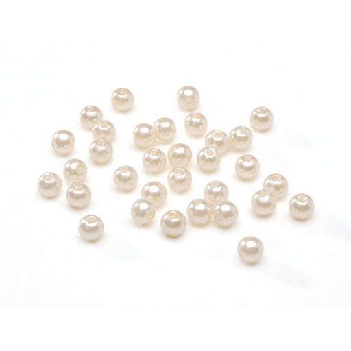 Cream Pearl Beads - Round - 8mm - 80 pieces (dar04665)