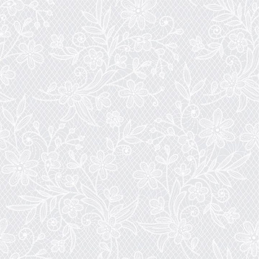 White Floral Table Cover - Plastic - Rectangle - 54in. x 108in. - 1 Piece (fdp93113)