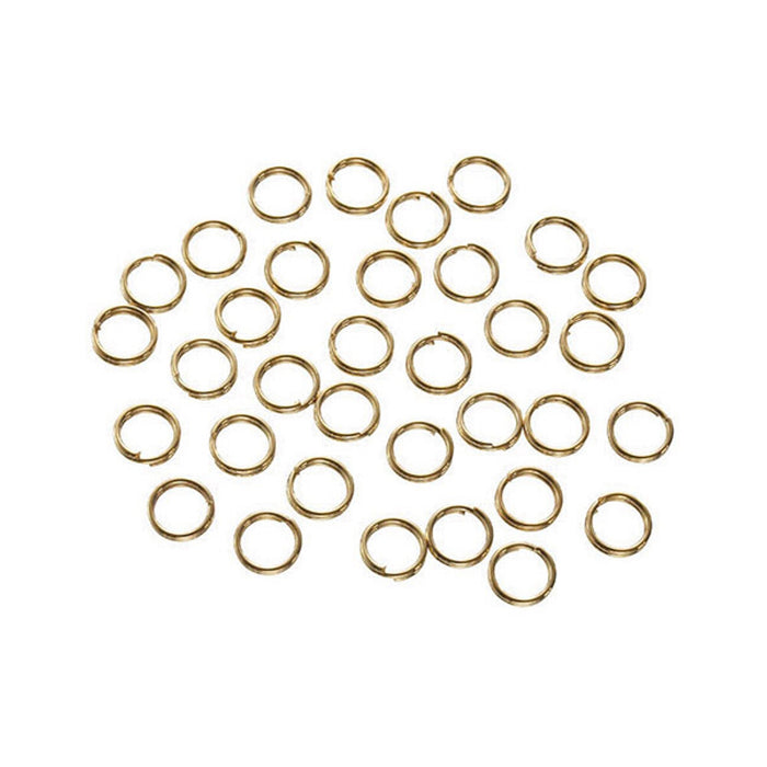 Double Split Rings - Gold Plated Brass - 6mm - 180 Pieces(dar188095)