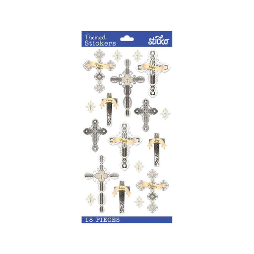 Cross Stickers | Religious Stickers | Christian Stickers | Inspiration Words And Crosses Stickers - 18 Pieces (nm5238047)