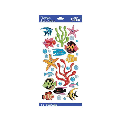 Adhesive Tropical Fish | Fish Stickers | Vellum Tropical Fish Stickers - 31 Pieces/Pkg. (nm5238228)