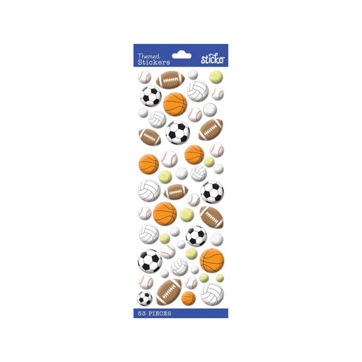 Sports Stickers | PE Stickers | Sports Balls Stickers - Assorted - 53 Pieces/Pkg. (nm5238259)