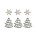 Snowflake Buttons, Christmas Tree Buttons, White Christmas Buttons - 6 Pieces/Pkg. (nmbgtb4825)