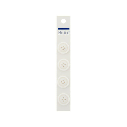 4 Hole White Buttons | 19mm White Fasteners | White Buttons - 4-Hole - 3/4in. (19mm) - 4 Pieces/Pkg. (nmsl053a)