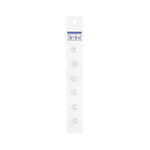 Tiny White Buttons, Pearl White Buttons - 1/4in. (7mm) - Round - 2 Hole - 6 Pieces/Pkg. (nmsl12)