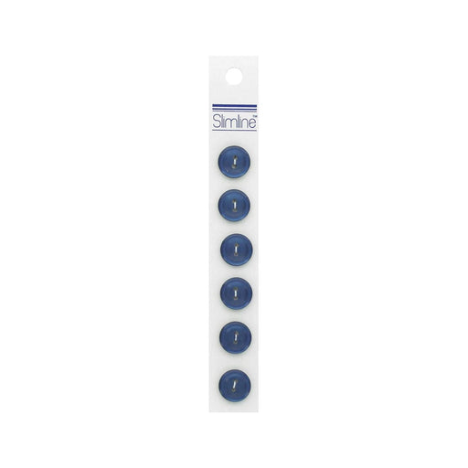 Navy Blue Fasteners, Navy Blue Closures, Navy Buttons - 9/16in. (13mm) - Round - 2 Hole - 6 Pieces/Pkg. (nmsl161)