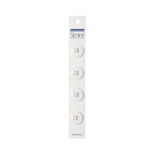 White Closures, 4 Hole White Buttons - Round - 5/8in. - 4 Pieces/Pkg. (nmsl19)